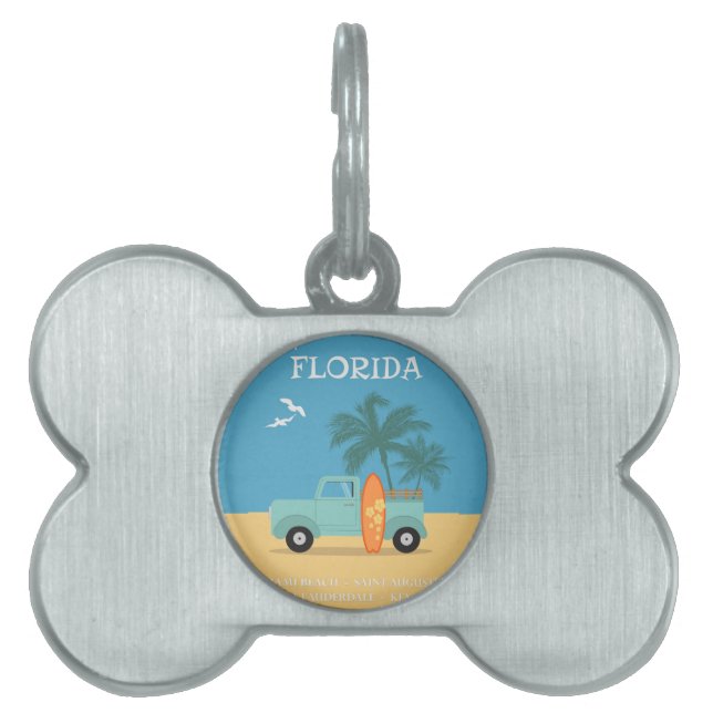Médaillons Pour Animaux Domestiques Floride:Étiquette d'identification de voyage pour  (Devant)