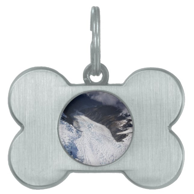 Médaillons Pour Animaux Domestiques Franz Josef Glacier Vue aérienne, Nouvelle-Zélande (Devant)