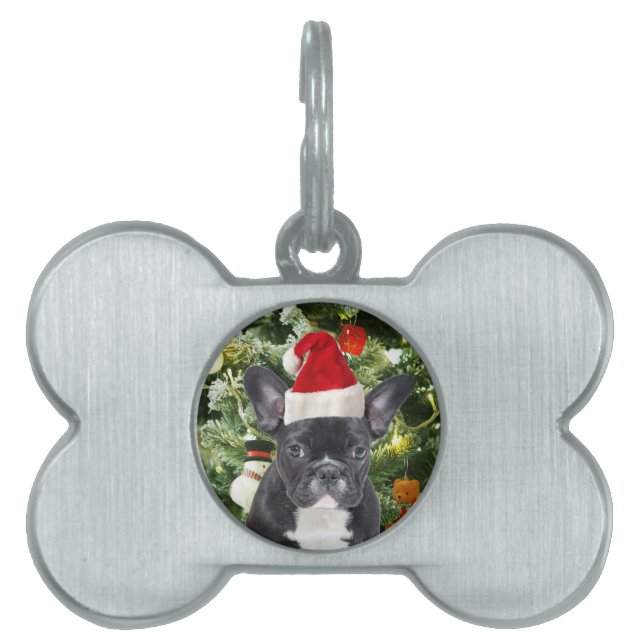 Médaillons Pour Animaux Domestiques French Bulldog Arbre de Noël Ornements Snowman (Devant)