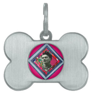 Médaillons Pour Animaux Domestiques Frida Kahlo Retro Denim Diamond