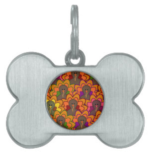 Médaillons Pour Animaux Domestiques Fun Colorful Thanksgiving