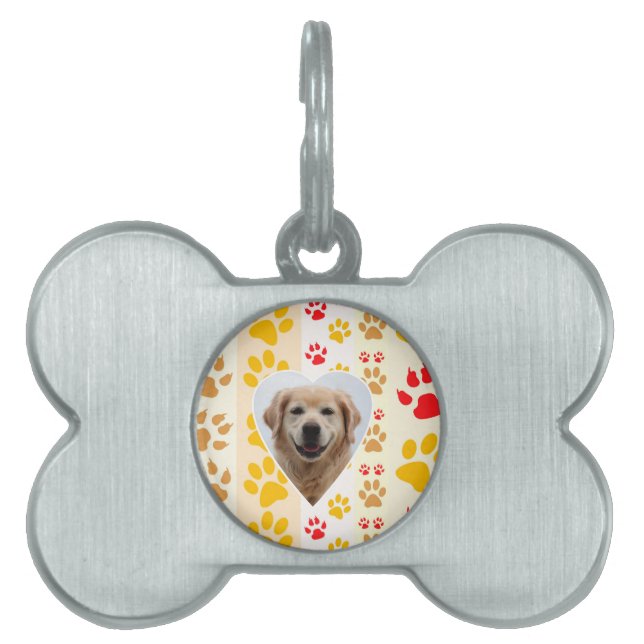 Médaillons Pour Animaux Domestiques Golden Retriever Chien Coeurs Pâtes Imprimer (Devant)