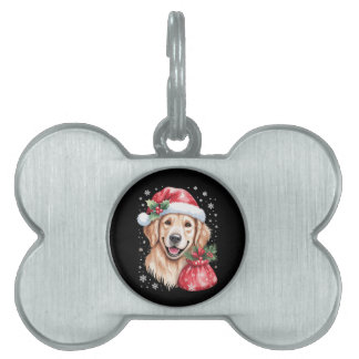 Médaillons Pour Animaux Domestiques Golden Retriever Chien Noël Fête de Noël Light