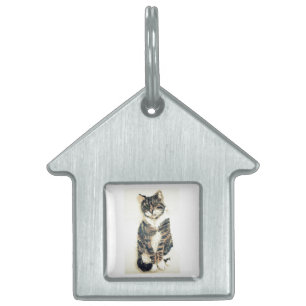 Médaillons Pour Animaux Domestiques Gris Kitty Tabby Art Chat
