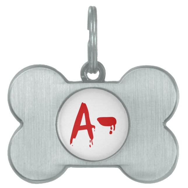 Médaillons Pour Animaux Domestiques Groupe sanguin A - Hôpital d'horreur négatif (Devant)