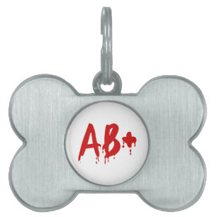 Médaillons Pour Animaux Domestiques Groupe sanguin AB+ Positif #Hôpital d'horreur