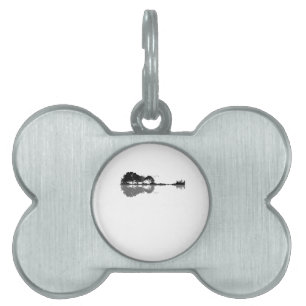 Médaillons Pour Animaux Domestiques Guitare acoustique Nature Est Musique Bass Guitari