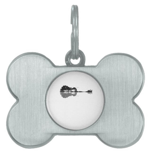 Médaillons Pour Animaux Domestiques Guitare acoustique Nature Est Musique Basse Guitar (Devant)