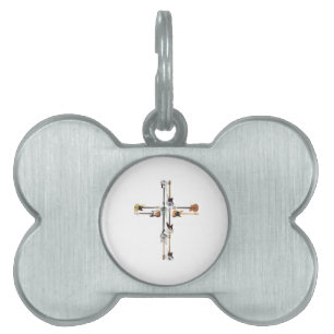 Médaillons Pour Animaux Domestiques Guitare Lover Cadeau de Croix de Guitare