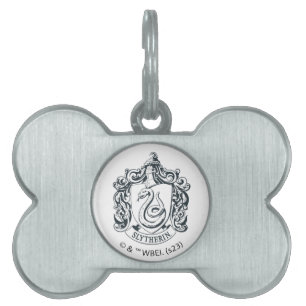 Médaillons Pour Animaux Domestiques Harry Potter   Slytherin Crest - noir et blanc