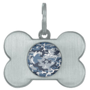 Médaillons Pour Animaux Domestiques Hiver Camouflage bleu neige, Militaire, Armée