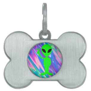 Médaillons Pour Animaux Domestiques Hologramme alien