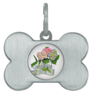 Médaillons Pour Animaux Domestiques Hydrangeas et jarre de Mason