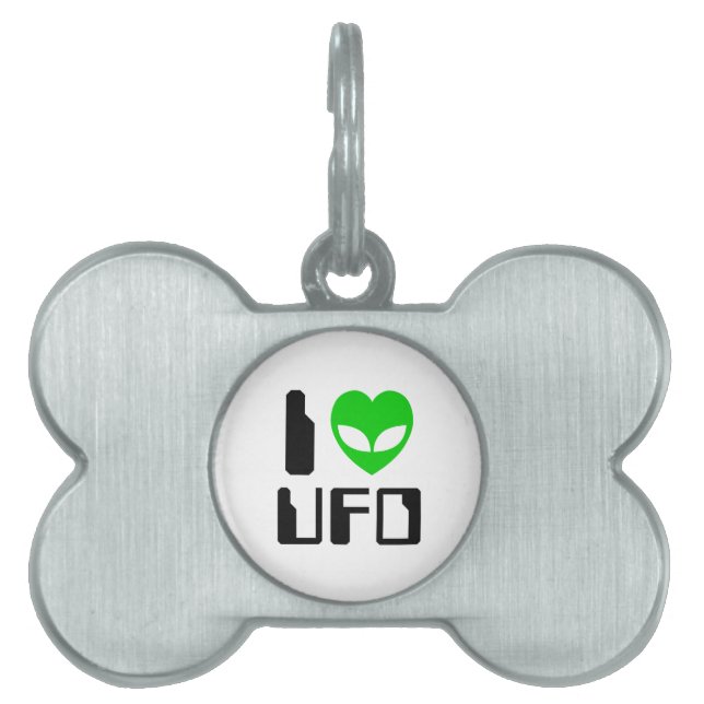 Médaillons Pour Animaux Domestiques I Alien Heart UFO (Devant)