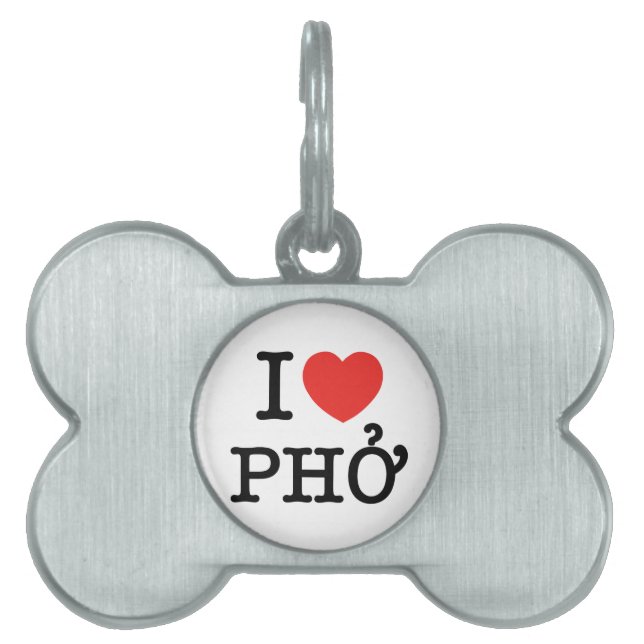 Médaillons Pour Animaux Domestiques I Heart (Amour) Pho (Devant)