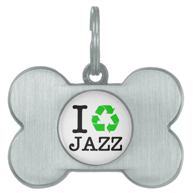 Médaillons Pour Animaux Domestiques Je Recycle Le Jazz (Devant)