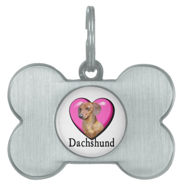 Médaillons Pour Animaux Domestiques Jour de Dachshund Valentines (Devant)