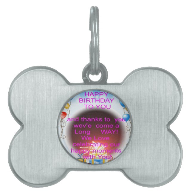 Médaillons Pour Animaux Domestiques Joyeux anniversaire à vous Art Imprimer (Devant)
