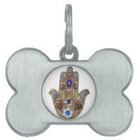 Judaica Hamsa Coeurs Fleurs Opal Art Imprimer