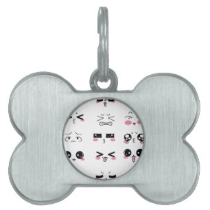 Médaillons Pour Animaux Domestiques kawaii kaomoji