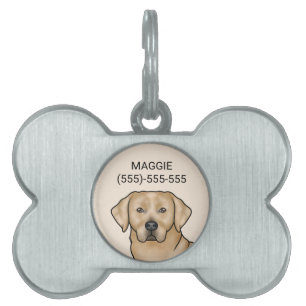 Médaillons Pour Animaux Domestiques Labrador Retriever jaune Art Tête de Labrador Chie