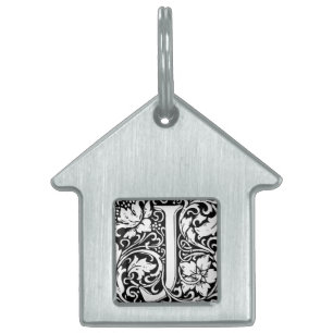Médaillons Pour Animaux Domestiques Lettre J Monogramme médiéval Art Nouveau