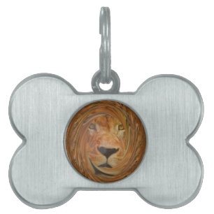 Médaillons Pour Animaux Domestiques Lion Abstrait Safari Art