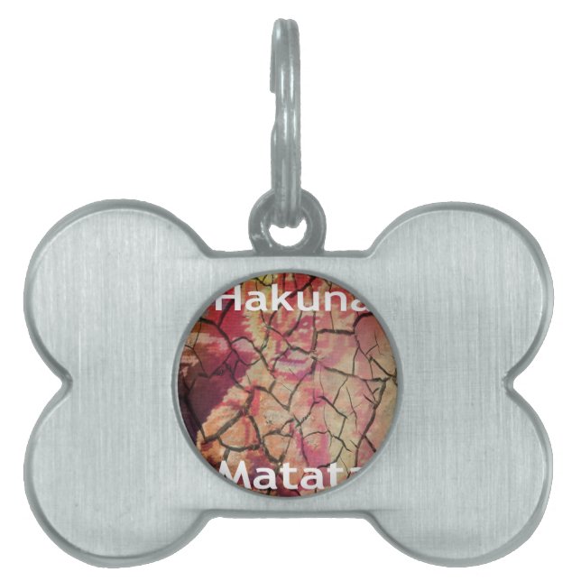 Médaillons Pour Animaux Domestiques Lion Elégant Terre : Hakuna Matata Design textuel (Devant)