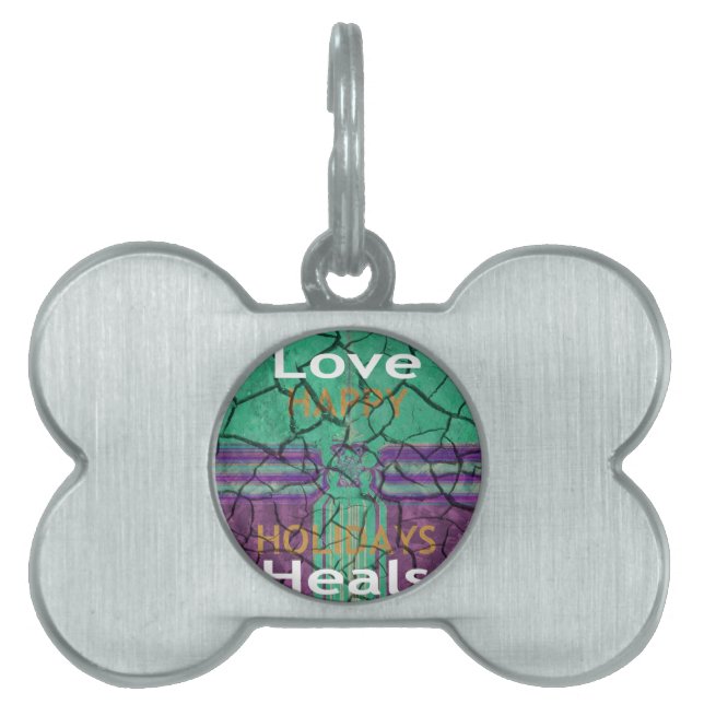 Médaillons Pour Animaux Domestiques Magnifique rustique fissuré boue amour guérit art  (Devant)