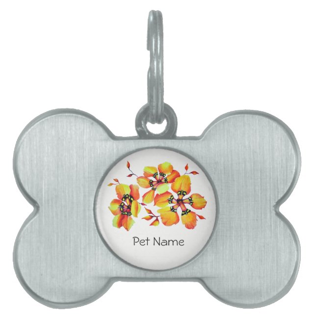 Médaillons Pour Animaux Domestiques Magnifique Sparaxis Luxueux Bouquet Floral (Devant)