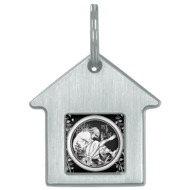 Médaillons Pour Animaux Domestiques Merlin imaginaire Art Nouveau (Devant)