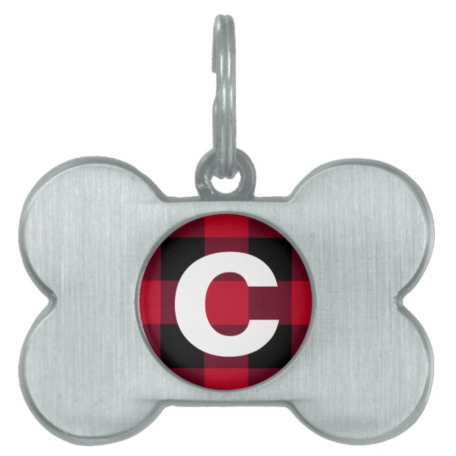 Médaillons Pour Animaux Domestiques Monogramme de l'os de chien plaqué roux (Devant)