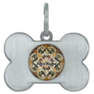 Médaillons Pour Animaux Domestiques Mosaïque Earthy Elegance encadrée