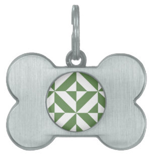 Médaillons Pour Animaux Domestiques Motif de cube vert laiton foncé