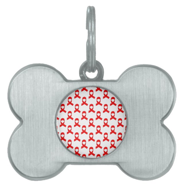 Médaillons Pour Animaux Domestiques Motif de ruban rouge (Devant)