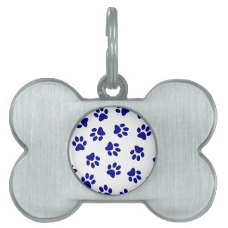 Médaillons Pour Animaux Domestiques Motif Des Paws, Paws Chiens, Paws Bleus Marine