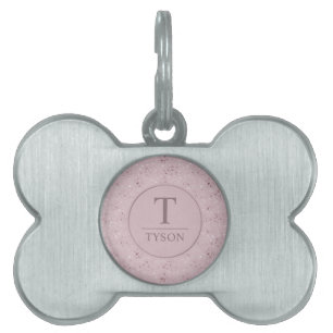 Médaillons Pour Animaux Domestiques Motif Pailleté Rose Pâle Douceur Personnalisé Or