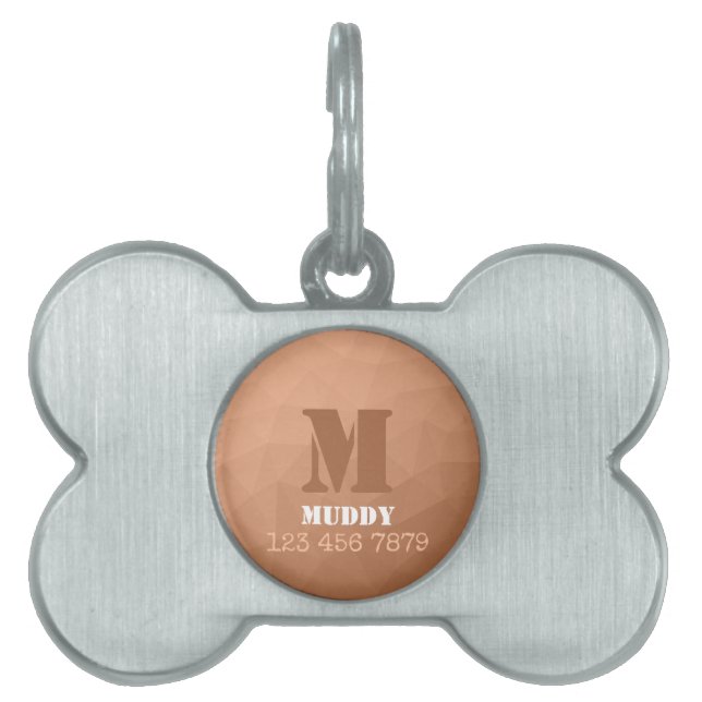 Médaillons Pour Animaux Domestiques Motif personnalisé Monogramme personnalisé  de géo (Devant)