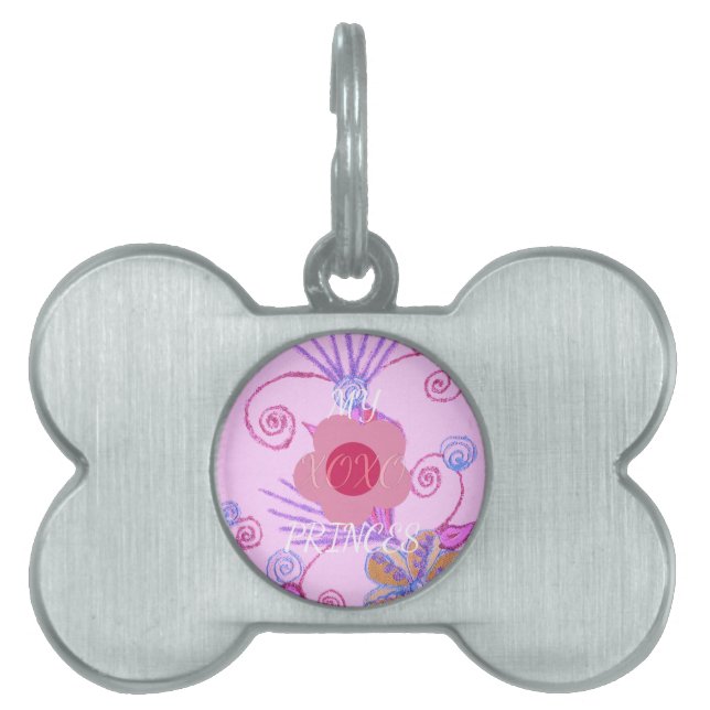 Médaillons Pour Animaux Domestiques My Little Princess : Baby Pink Vector Inspirationa (Devant)