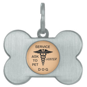MÉDAILLONS POUR ANIMAUX DOMESTIQUES NOM DU CHIEN DE SERVICE