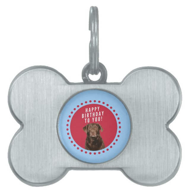 Médaillons Pour Animaux Domestiques Nouvel anniversaire joyeux du chien de triever Bro (Devant)