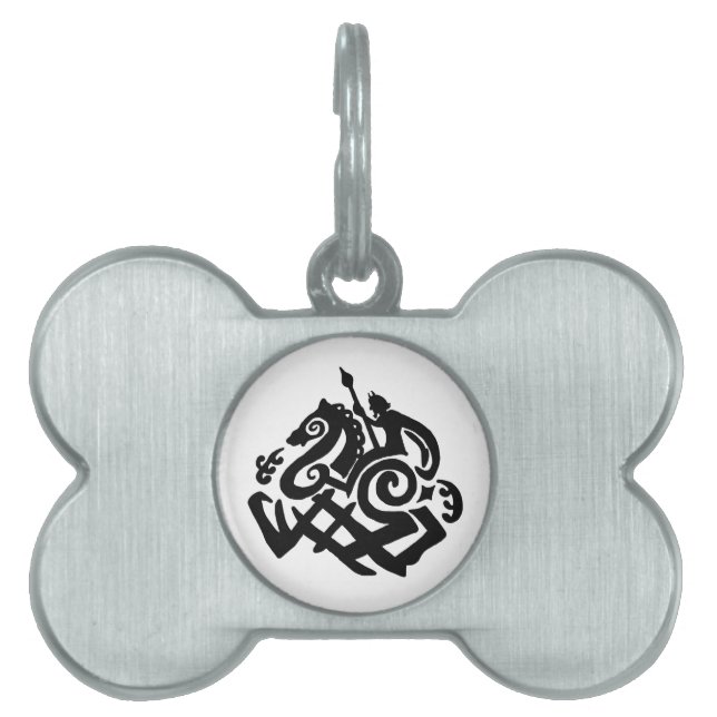 Médaillons Pour Animaux Domestiques Odin montant l'étiquette de chien de Sleipnir (Devant)