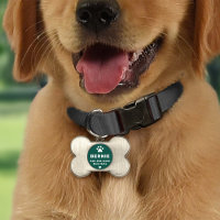 Os de chien à monogramme avec empreinte de patte v