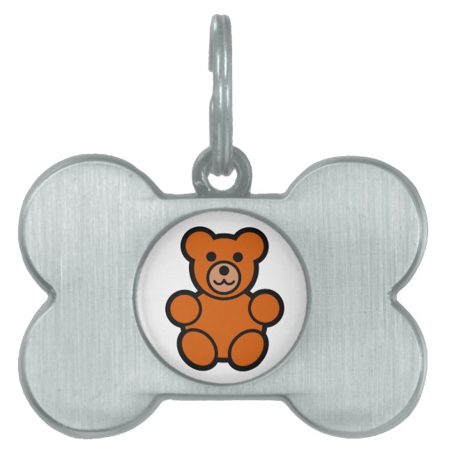 Médaillons Pour Animaux Domestiques Ours de nounours mignon de bande dessinée (Devant)