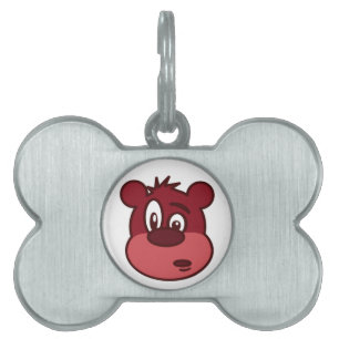 MÉDAILLONS POUR ANIMAUX DOMESTIQUES OURS DE VISAGE FUNNY