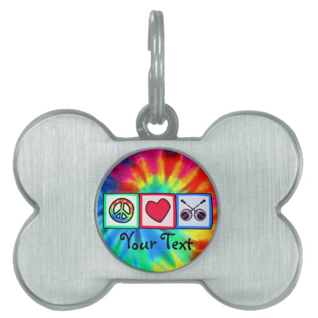 Médaillons Pour Animaux Domestiques Paix, amour, Bluegrass (Devant)