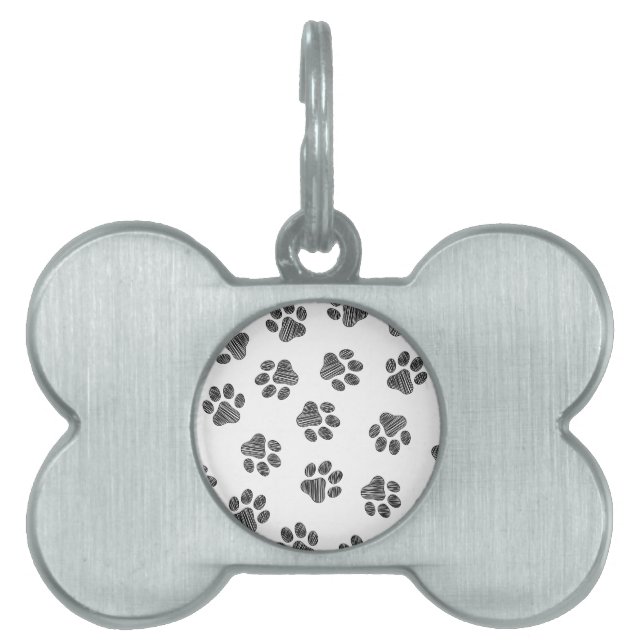 Médaillons Pour Animaux Domestiques Patrouilles de Doodle, Paws de Chien, Paws Noirs (Devant)