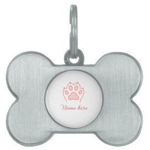 Médaillons Pour Animaux Domestiques Patte de chien cœur rouge animal familier ajouter 