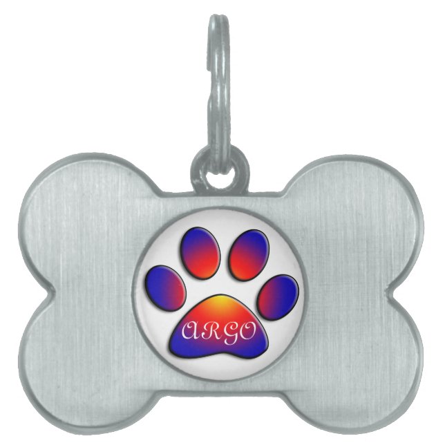 MÉDAILLONS POUR ANIMAUX DOMESTIQUES PAW COLORÉ (Devant)