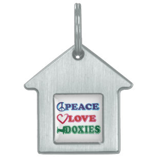 Médaillons Pour Animaux Domestiques Peace Love Doxies